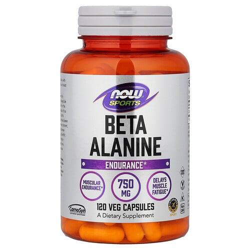 나우푸드 NOW Foods, Sports, 베타-알라닌, 지구력, 베지 캡슐 120정(캡슐 1정당 750mg) 상품 이미지