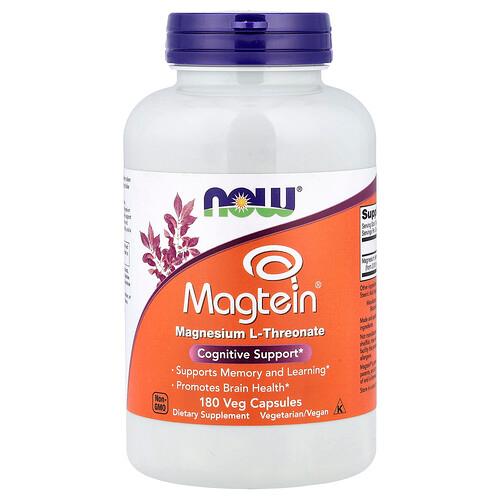 나우푸드 NOW Foods, Magtein®, 마그네슘 L-트레온산, 180mg, 베지 캡슐 180정(캡슐당 48mg) 상품 이미지