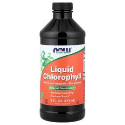 나우푸드 NOW Foods, 액상 엽록소, 천연 민트 향, 473ml(16fl oz)