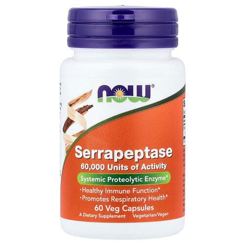 나우푸드 NOW Foods, 세라펩타아제, 베지 캡슐 60정(캡슐 1정당 27mg)