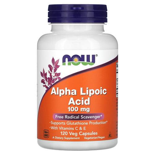 나우푸드 NOW Foods, 알파리포산, 100mg, 베지 캡슐 120정 상품 이미지