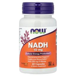 나우푸드 NOW Foods, NADH, 10mg, 베지 캡슐 60정