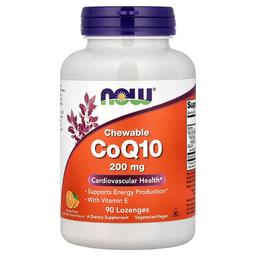 나우푸드 NOW Foods, 츄어블 CoQ10, 비타민E 함유, 오렌지맛, 사탕 정제 90정