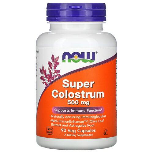 나우푸드 NOW Foods, Super Colostrum, 500mg, 베지 캡슐 90정