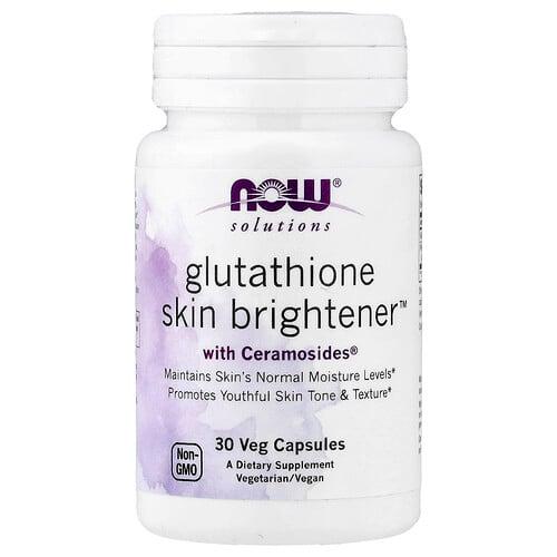 나우푸드 NOW Foods, Solutions, Glutathione Skin Brightener™, 베지 캡슐 30정