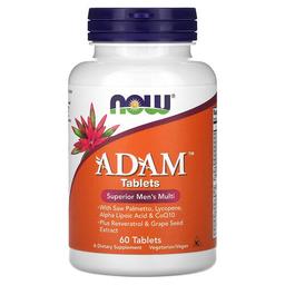 나우푸드 NOW Foods, ADAM, 슈페리어 남성용 종합비타민, 60정