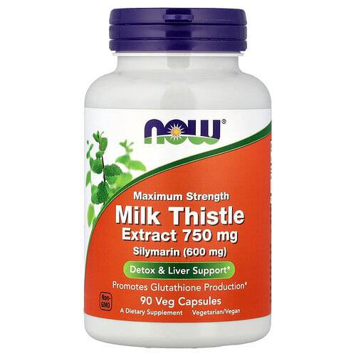 나우푸드 NOW Foods, 밀크시슬 추출물, 750mg, 베지 캡슐 90정