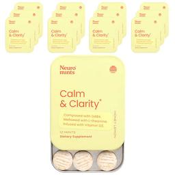 뉴로검 NeuroGum, NeuroMints, Calm & Clarity, 허니 레몬, 12팩, 각 12개