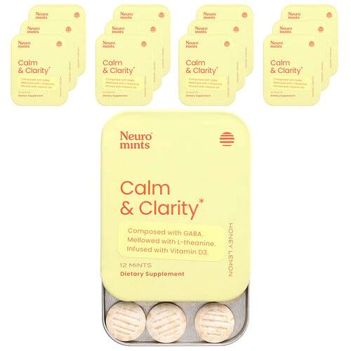 뉴로검 NeuroGum, NeuroMints, Calm & Clarity, 허니 레몬, 12팩, 각 12개