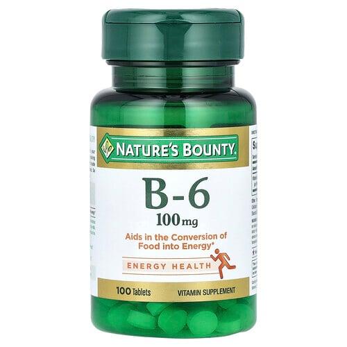 네이쳐스 바우티 Nature's Bounty, 비타민 B-6, 100 mg, 100 정