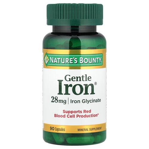 네이쳐스 바우티 Nature's Bounty, 젠틀 철분, 28 mg, 90 정