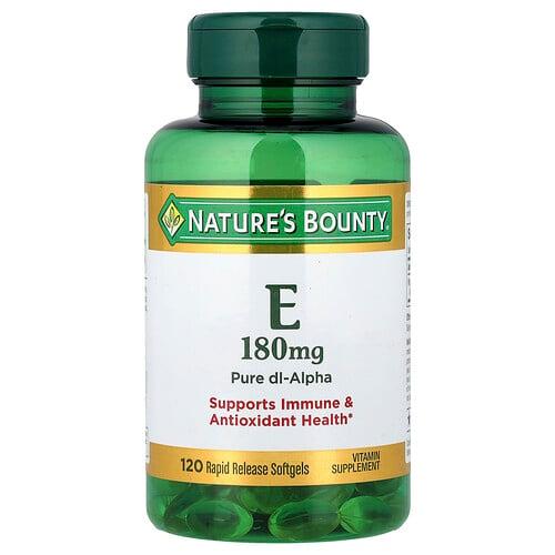 네이쳐스 바우티 Nature's Bounty, 비타민E, 180mg, 속방형 소프트젤 120정