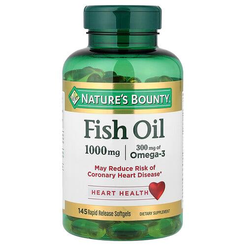 네이쳐스 바우티 Nature's Bounty, 피쉬 오일, 1,000mg, 속방형 소프트젤 145정
