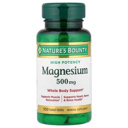 네이쳐스 바우티 Nature's Bounty, 마그네슘, 고효능, 500mg, 코팅 정제 100정