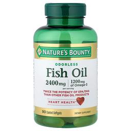 네이쳐스 바우티 Nature's Bounty, 피쉬 오일, 무향, 코팅 소프트젤 90정(소프트젤 1정당 1,200mg)