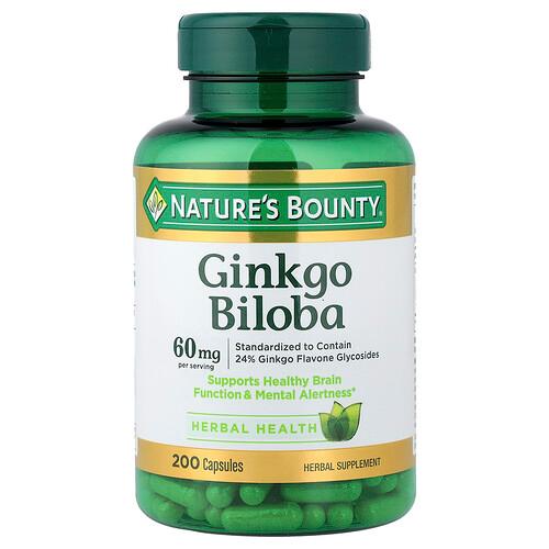 네이쳐스 바우티 Nature's Bounty, 징코 빌로바, 캡슐 200정(캡슐 1정당 30mg)
