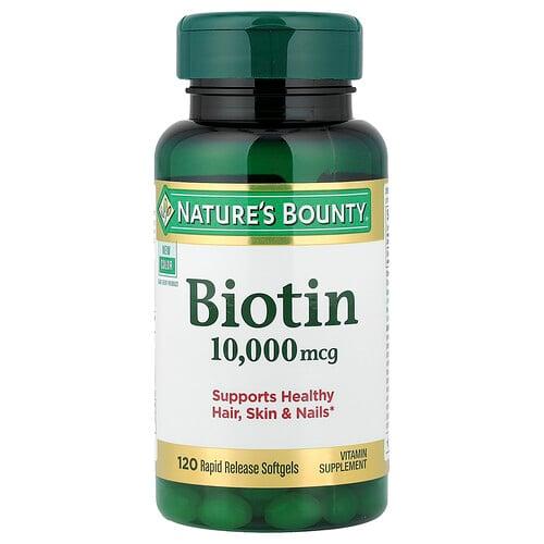 네이쳐스 바우티 Nature's Bounty, 비오틴, 10,000 mcg, 빠르게 방출되는 소프트젤 120정 상품 이미지
