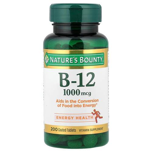 네이쳐스 바우티 Nature's Bounty, B-12, 1,000 mcg, 200 코팅된 태블릿