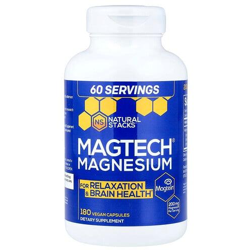 Natural Stacks, MagTech® 마그네슘, 베지 캡슐 180정(캡슐 1정당 66.6mg) 상품 이미지