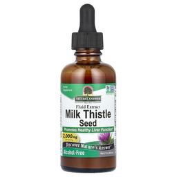 네이쳐스 엔서 Nature's Answer, 밀크시슬 씨, 액상 추출물, 알코올 무함유, 2,000mg, 60mL(2fl oz)