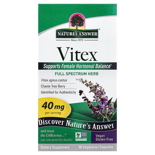 네이쳐스 엔서 Nature's Answer, Vitex, 40mg, 베지 캡슐 90정