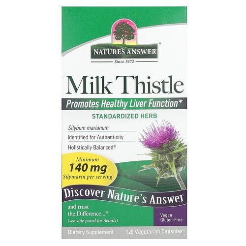 네이쳐스 엔서 Nature's Answer, 밀크시슬, 140mg, 베지 캡슐 120정 상품 이미지