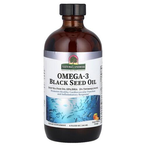네이쳐스 엔서 Nature's Answer, 오메가3 블랙 씨드 오일, 오렌지, 240ml(8fl oz) 상품 이미지