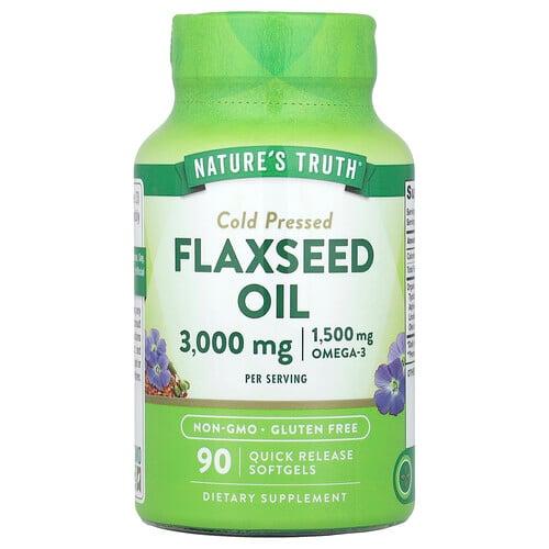 네이쳐스 트루 Nature's Truth, 아마씨유, 냉압착, 빠른 방출 소프트젤 90정(소프트젤 1정당 1,000mg)