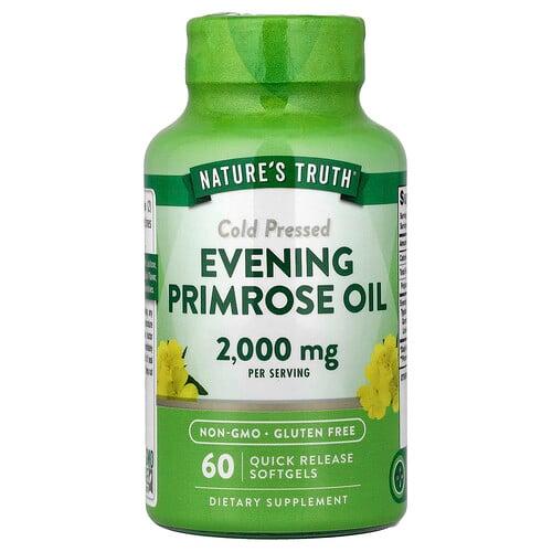 네이쳐스 트루 Nature's Truth, 달맞이꽃 오일, 냉압착, 빠른 방출 소프트젤 60정(소프트젤 1정당 1,000mg)