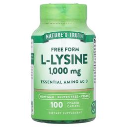 네이쳐스 트루 Nature's Truth, l-라이신, 1,000mg, 코팅 정제 100정