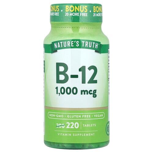 네이쳐스 트루 Nature's Truth, 비타민B-12, 1,000mcg, 220정