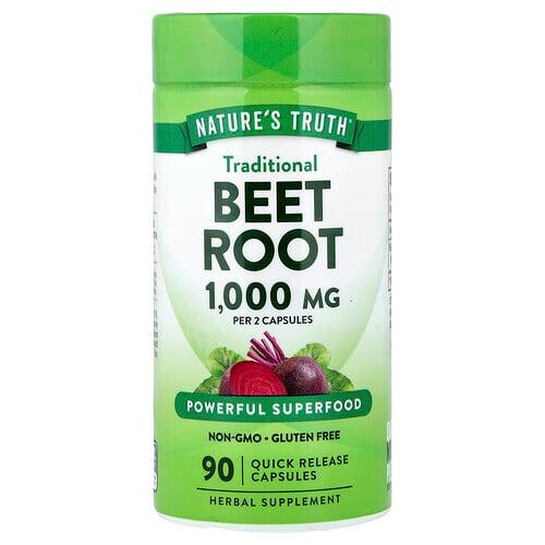 네이쳐스 트루 Nature's Truth, 비트 뿌리, 빠른 방출 캡슐 90정(캡슐 1정당 500mg)