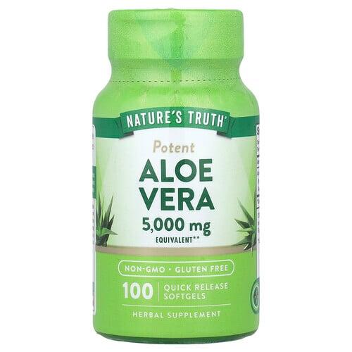 네이쳐스 트루 Nature's Truth, 알로에베라, 5,000mg, 빠른 방출 소프트젤 100정