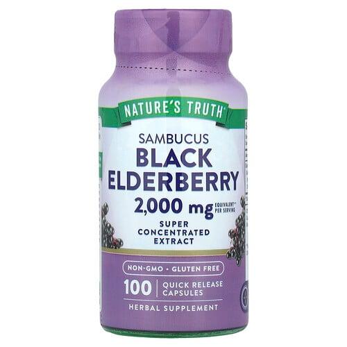 네이쳐스 트루 Nature's Truth, 삼부커스 블랙 엘더베리, 빠른 방출 캡슐 100정(캡슐당 1,000mg)
