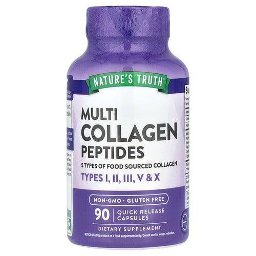 네이쳐스 트루 Nature's Truth, 멀티 콜라겐 펩타이드, 빠른 방출 캡슐 90정(캡슐 1정당 500mg) 상품 이미지