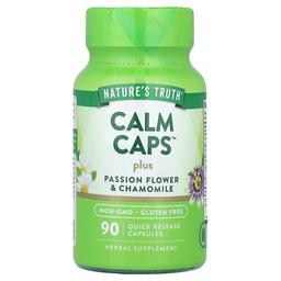 네이쳐스 트루 Nature's Truth, Calm Caps™ 플러스 시계꽃 & 카모마일, 빠른 방출 캡슐 90정