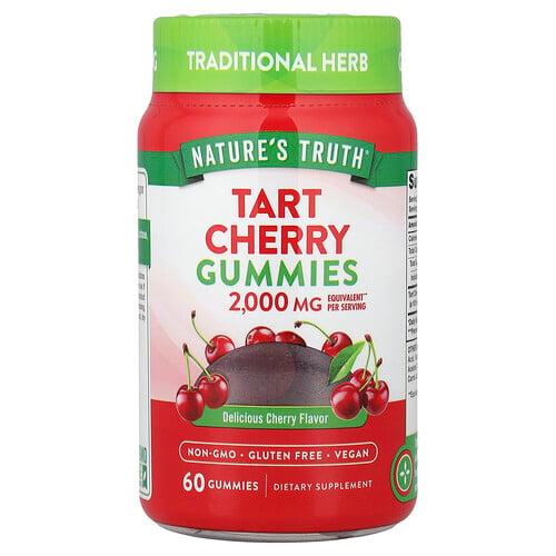 네이쳐스 트루 Nature's Truth, 타트체리 Gummies, 맛있는 체리 맛, 구미젤리 60개(구미젤리 1개당 1,000mg)