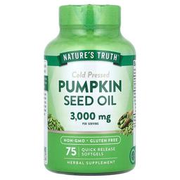 네이쳐스 트루 Nature's Truth, 호박씨 오일, 냉압착, 빠른 방출 소프트젤 75정,(소프트젤 1정당 1,000mg)