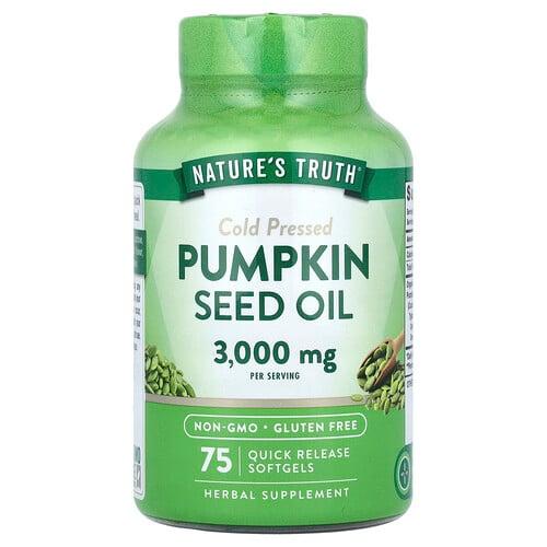 네이쳐스 트루 Nature's Truth, 호박씨 오일, 냉압착, 빠른 방출 소프트젤 75정,(소프트젤 1정당 1,000mg) 상품 이미지
