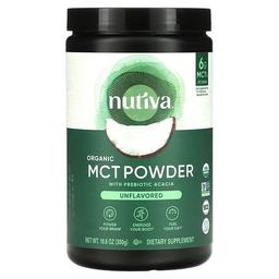 뉴비타 Nutiva, 유기농 중쇄중성지방 분말, 무맛, 300g(10.6oz)