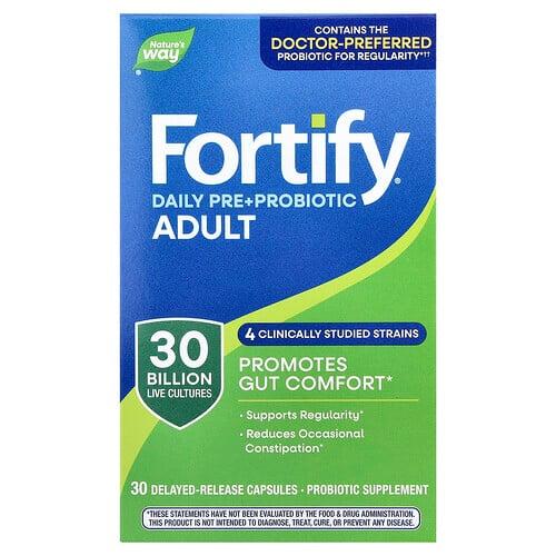 네이쳐스 웨이 Nature's Way, Fortify®, 데일리 프리바이오틱 + 프로바이오틱, 성인용, 지연 방출 캡슐 30정