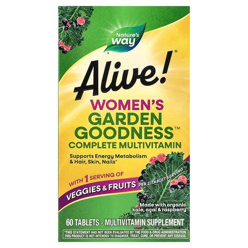 네이쳐스 웨이 Nature's Way, Alive!® 여성용 Garden Goodness™ 컴플리트 종합비타민, 60정 상품 이미지