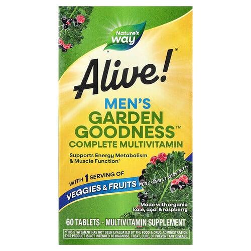네이쳐스 웨이 Nature's Way, Alive!® Garden Goodness™, 남성용 컴플리트 종합비타민, 60정