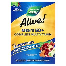 네이쳐스 웨이 Nature's Way, Alive!® 50세 이상 남성용 컴플리트 종합비타민, 50정