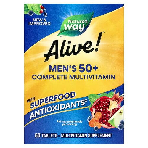 네이쳐스 웨이 Nature's Way, Alive!® 50세 이상 남성용 컴플리트 종합비타민, 50정