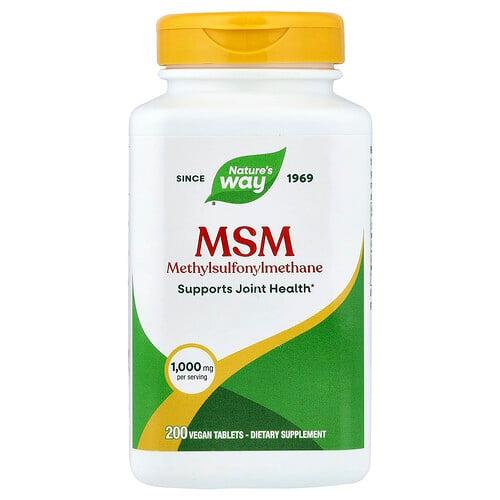 네이쳐스 웨이 Nature's Way, MSM, 1,000mg, 베지 정제 200정