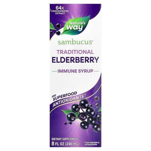 네이쳐스 웨이 Nature's Way, Sambucus®, 전통 면역력 강화 시럽, 엘더베리, 240ml(8fl oz)