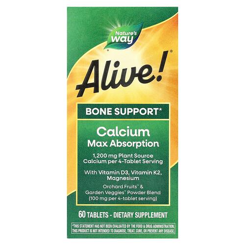네이쳐스 웨이 Nature's Way, Alive! 칼슘, 흡수율이 높은 칼슘, 60정 상품 이미지