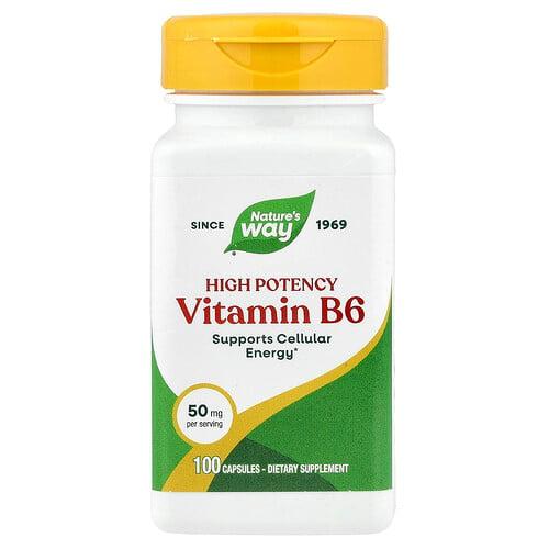 네이쳐스 웨이 Nature's Way, 비타민B6, 50mg, 캡슐 100정