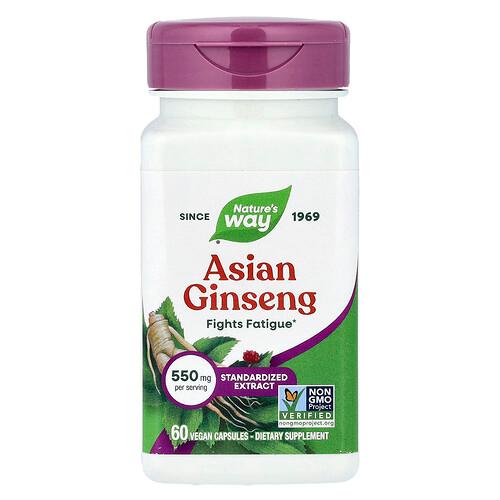 네이쳐스 웨이 Nature's Way, 아시아 인삼, 550mg, 베지 캡슐 60정 상품 이미지